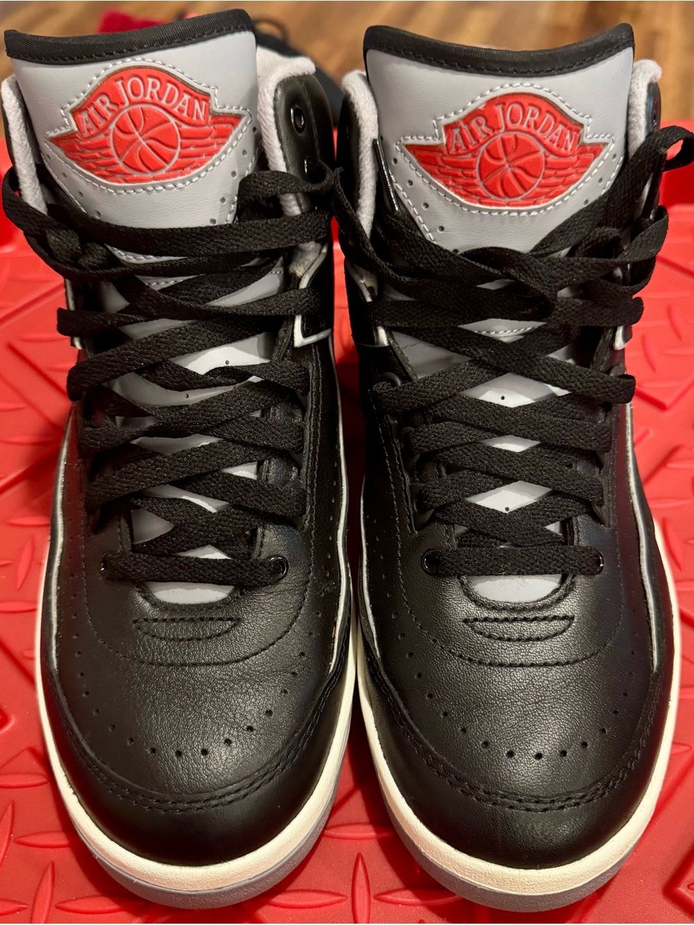 Jordan Men’s Black, Grey and Red High-Top Sneakers